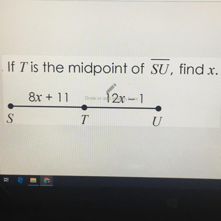 Find x. 8x + 11 12x - 1-example-1