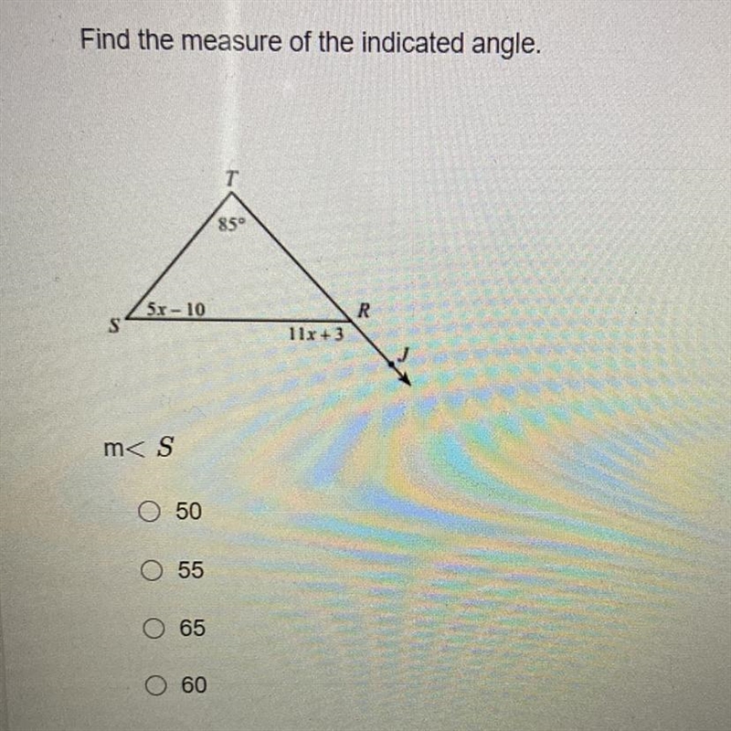 How do I solve this?? Please help! Find the measure of the indicated angle.-example-1