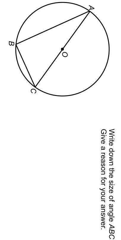 Write down the size of angle ABC give a reason your answer ​-example-1