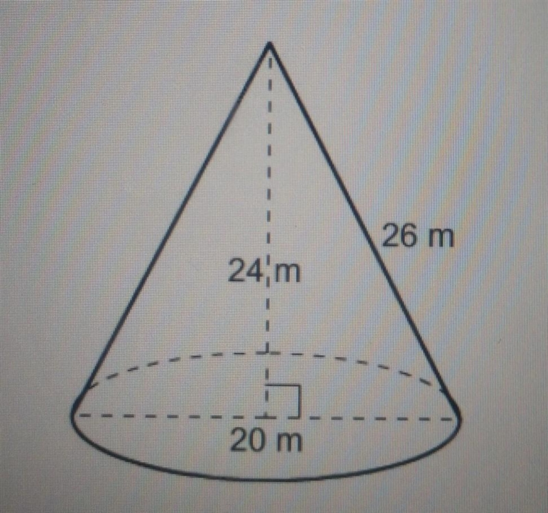 What is the surface area of the cone to the nearest whole number? Use 3.14 for π. A-example-1