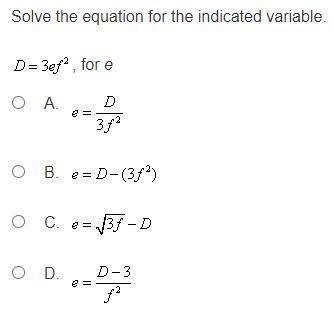 Solve the equation for the indicated variable.-example-1