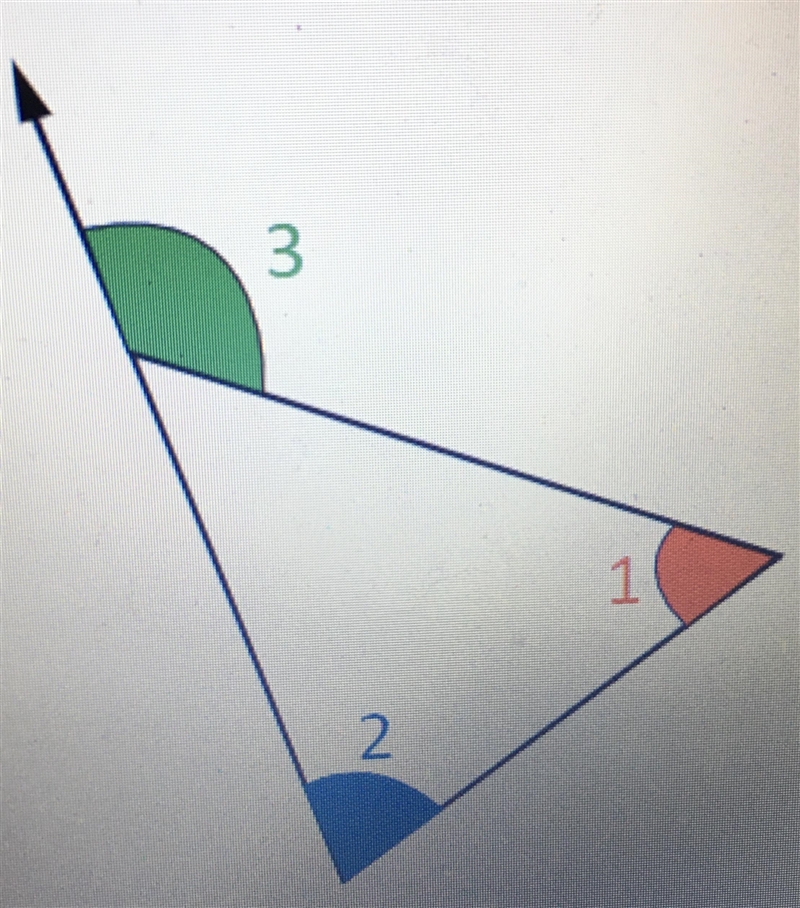 NEED THE ANSWER ASAP!! What is the relationship between angles 1, 2, and 3?-example-1