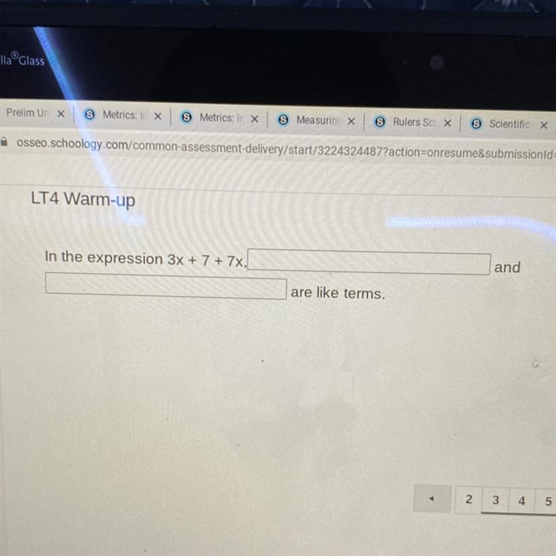 In the expression which numbers are like terms??-example-1