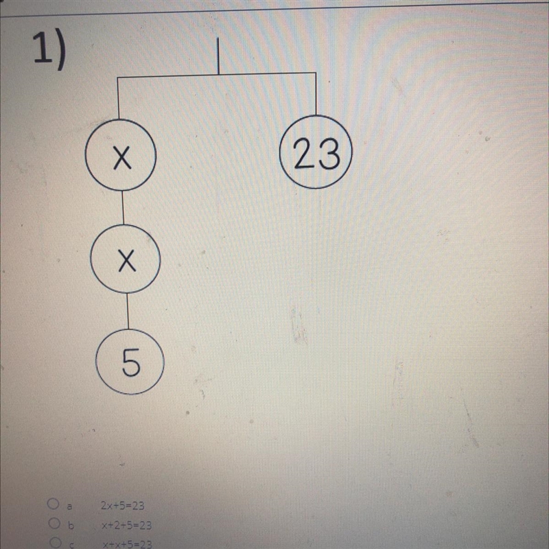 A. 2x+5=23 B. x+2+5=23 C. x+x+5=23 D. 5x+2=23-example-1