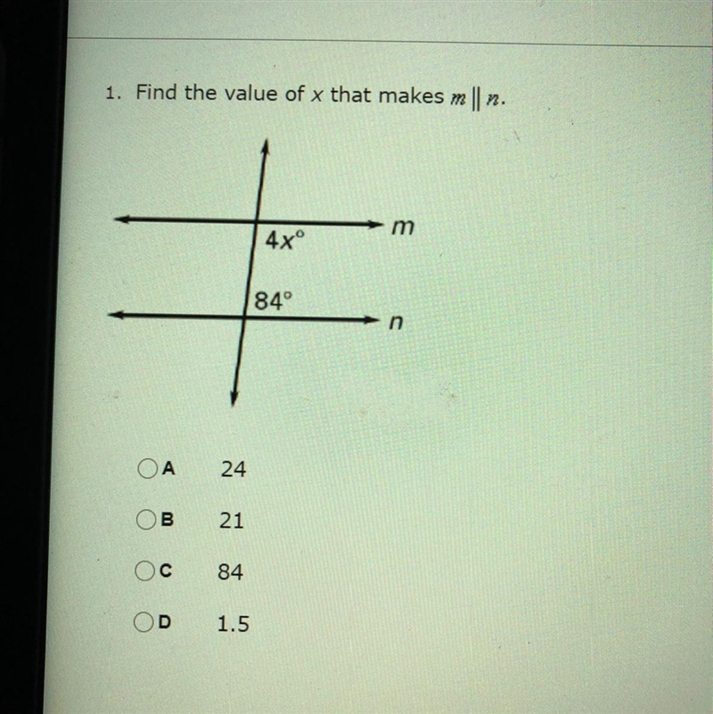 Find the value of x that makes m || n-example-1