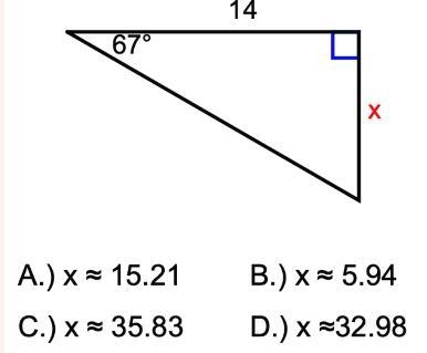 Solve for x. Round to the nearest hundredth.-example-1