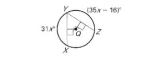 Find the value of x and then the measure of Arc XYZ and Arc XZ. Show work on a piece-example-1