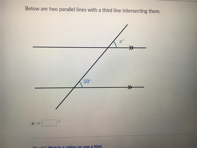 Please help!!! basic algebra. Find the value of x-example-1