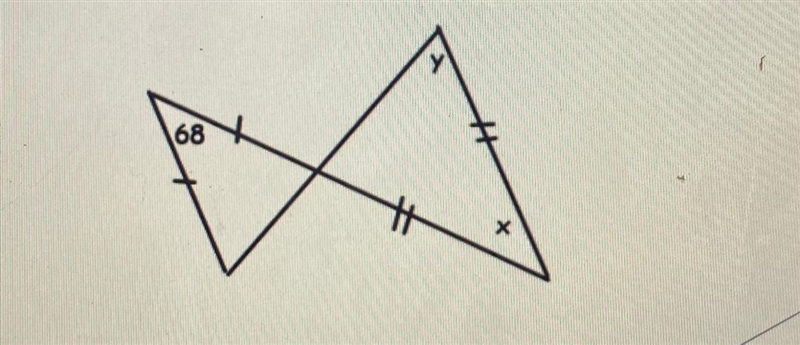 Find x and y. I found x which is 68, I just need y now-example-1