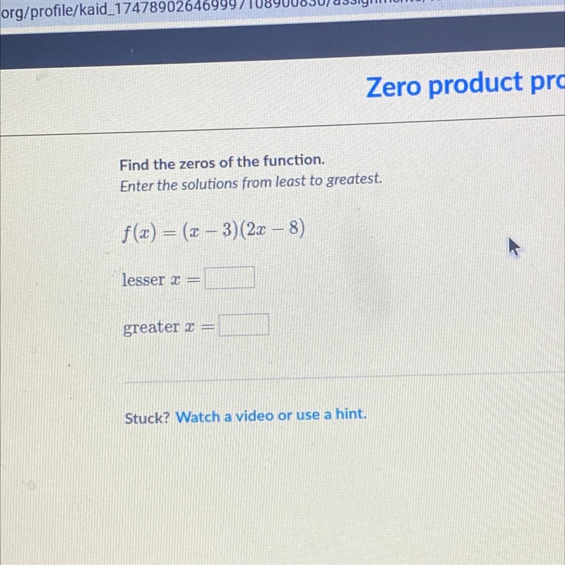 Find the zeros of the function. Enter the solutions from least to greatest. MY f(x-example-1