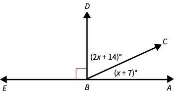 Find m∠ABC. (2x+14) (x+7)-example-1