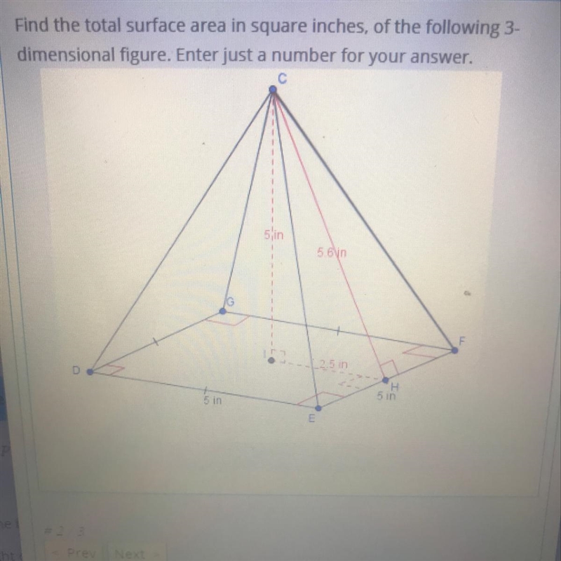 Find the total surface area in square inches, of the following 3- dimensional figure-example-1