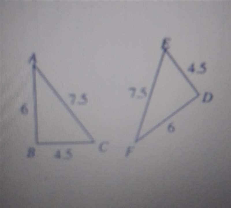 6-29. In problem 6-1, you determined that the triangles at right are congruent. a-example-1