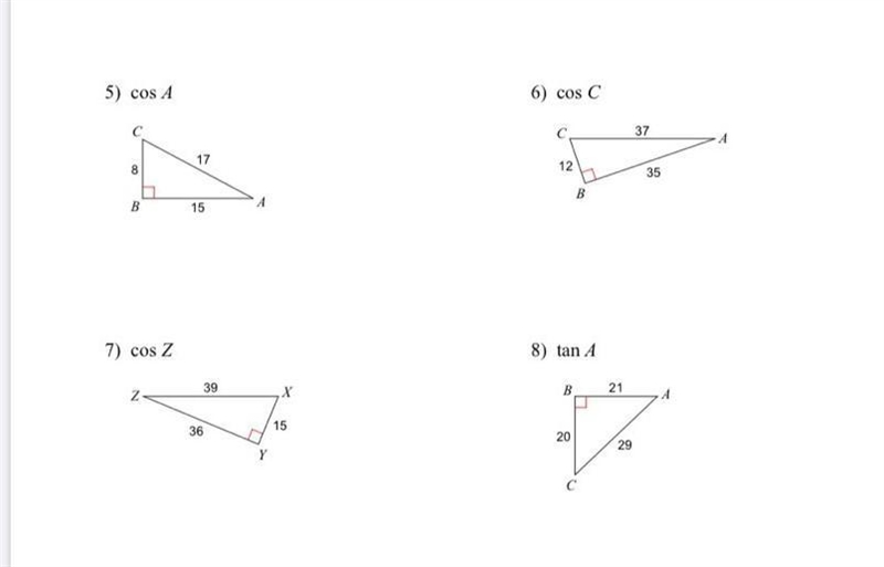 Find the value of each trigonometric ratio part 2​-example-1