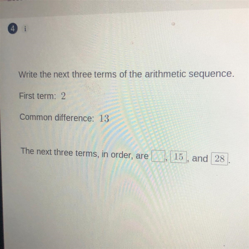 Write the next three terms of the arithmetic sequence. First term: 2 Common difference-example-1