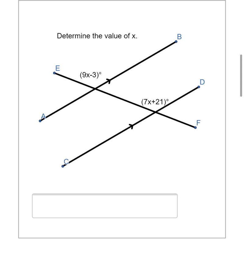 Determine the value of x. Help me please please please!-example-1