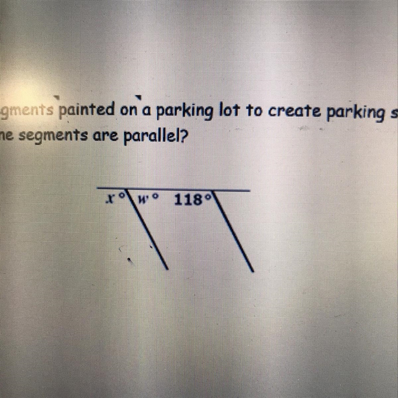 This figure represents line segments painted on a parking lot to create parking spaces-example-1