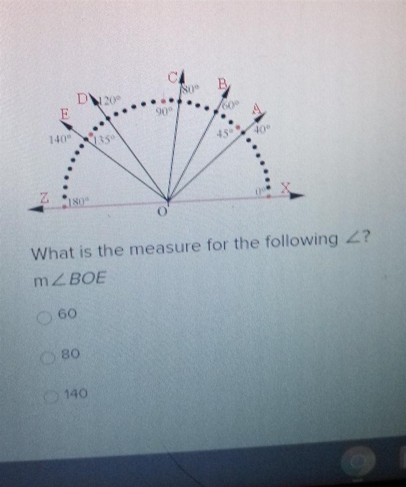 What is the measure for the following angle? ​-example-1