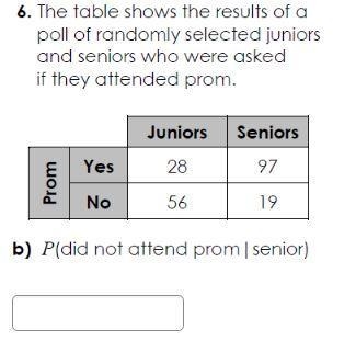 The table shows the result of a poll of randomly selected juniors and seniors who-example-1