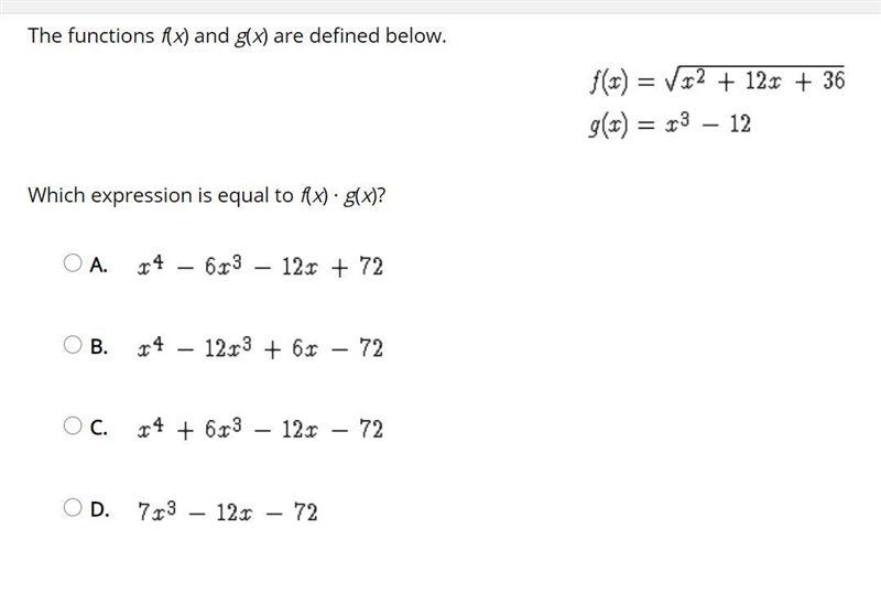 Which expression is equal to f(x) times g(x)?-example-1