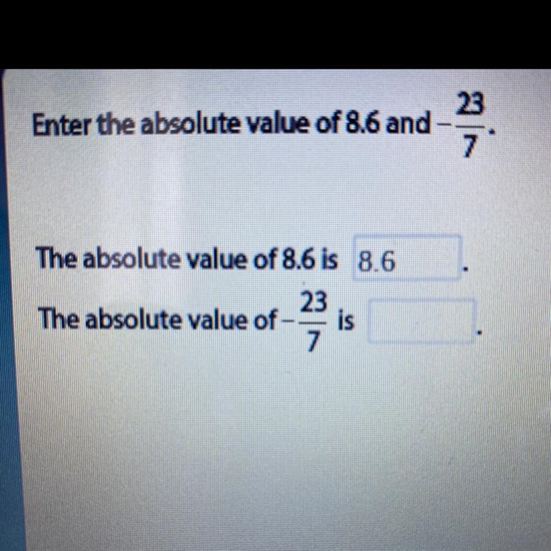 Absolute value of -23/7-example-1