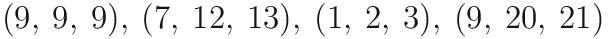 PLEASE HELP!!! I AM BEING TIMED! which of the following are Pythagorean triples?-example-4