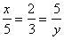 Find the ratio of x to y. 2/3 4/9 1-example-1