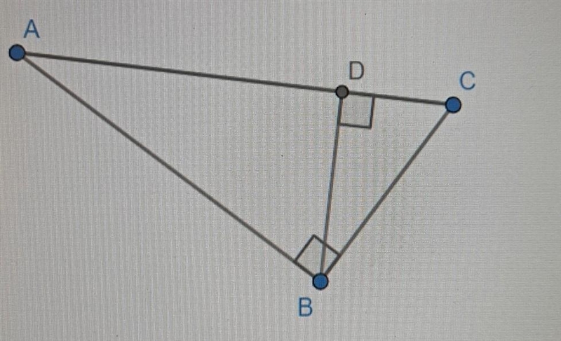 In the diagram below, triangle ABC is drawn with altitude BD. If AD = 30 and AC = 36, determine-example-1