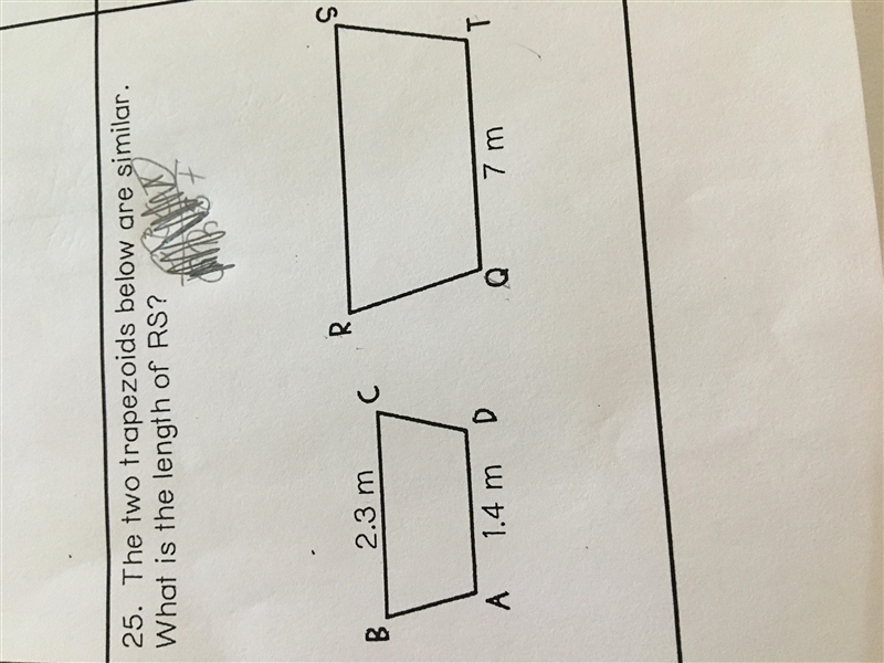 Two trapezoids below are similar what is the length of RS?-example-1