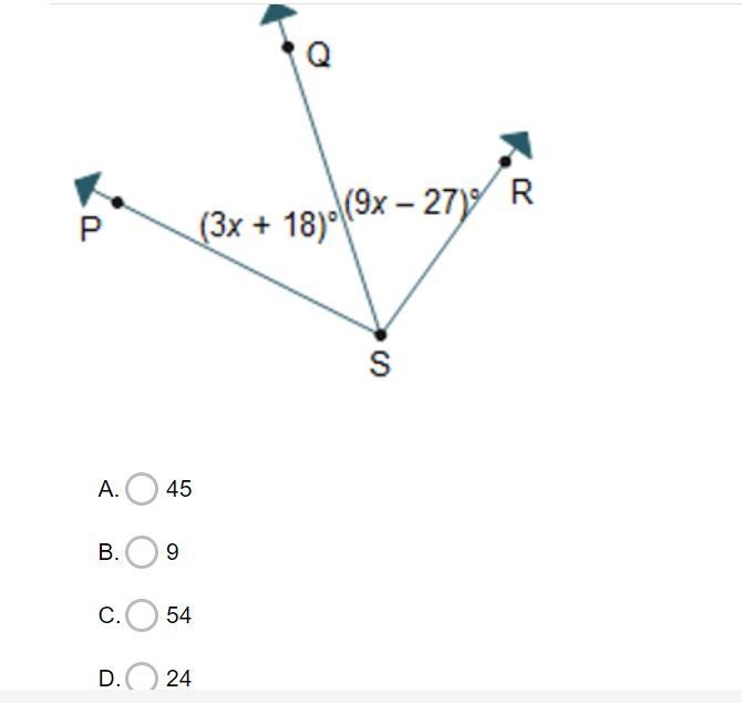 Angle PSR measures 99°. What is the measure of ∠PSQ in degrees?-example-1