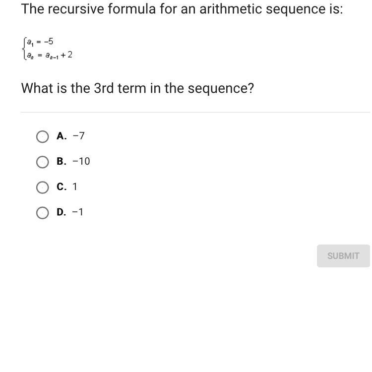 What is the third term in the sequence-example-1