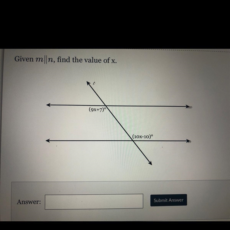 Given m||n, find the value of x-example-1