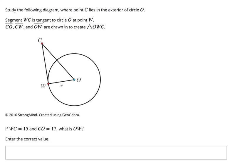 15. Please help. If WC=15 and CO=17, what is OW? Enter the correct value.-example-1