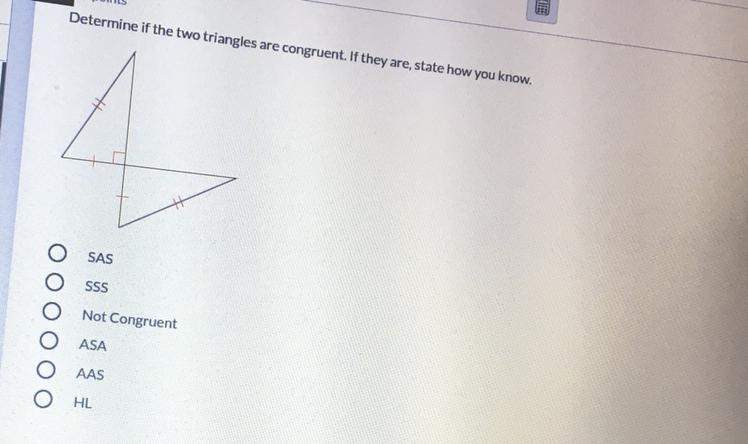 Help Please! Determine if the two triangles are congruent.-example-1