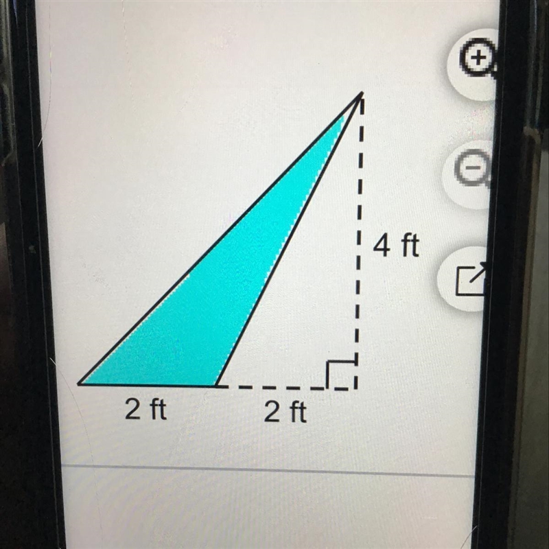 Find the area of the shaded triangle-example-1