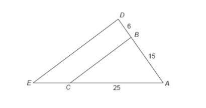 Segments BC and DE are parallel. What is the length of CE? Question 5 options: 7 8 9 10-example-1