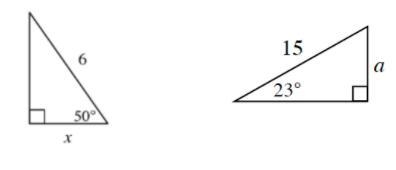 Solve for the variable using Trig ratio.-example-1