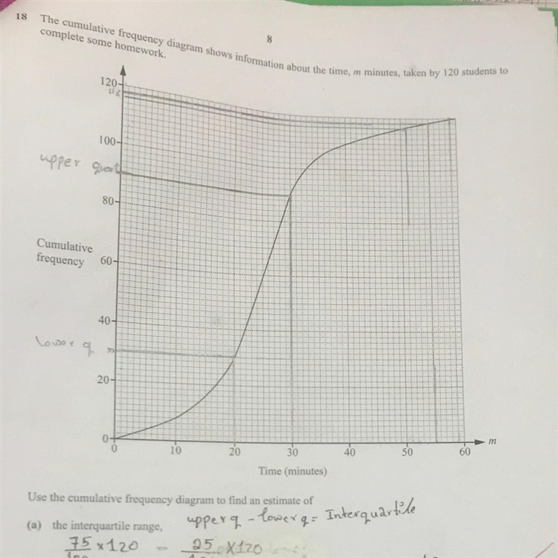 The number of students who took more than 50 minutes to complete the homework. In-example-1