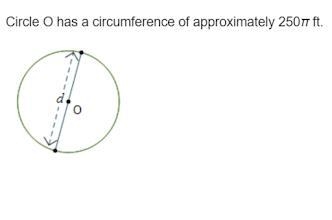 What is the approximate length of the diameter, d? * A) 125ft B) 80ft C) 250ft D) 40ft-example-1