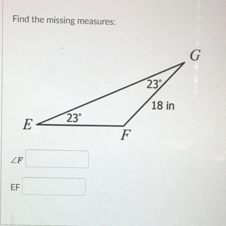 PLS ANSWER ASAP Fine the missing measures: EF:-example-1