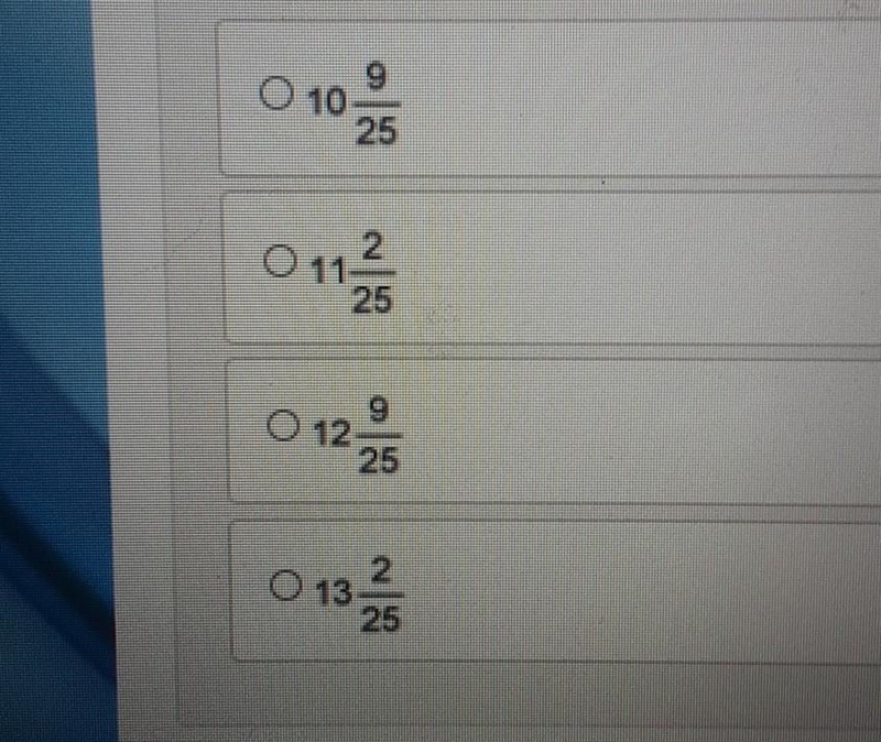 What is the value of the expression shown below (3/5)^2+4×3-2 PLZ HELP THIS ASSIGNMENT-example-1