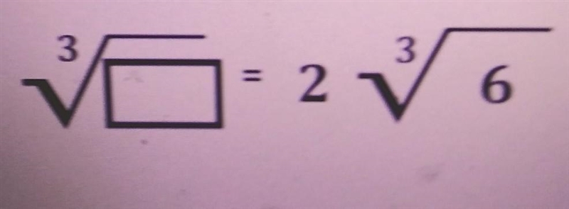 1. Place a value under the radical symbol to make the statement true. ​-example-1