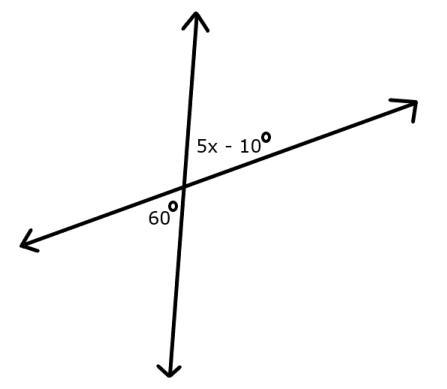 What is the value of x, shown below? A) 10 B) 12 C) 14 D) 60-example-1