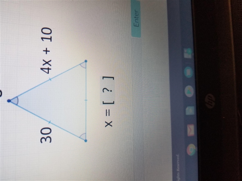 Given the following equilateral triangle,what is X?-example-1