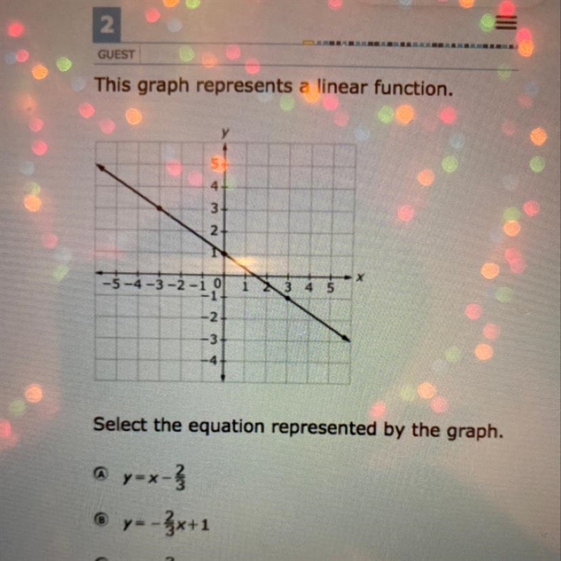 Select the equation represented by the graph-example-1