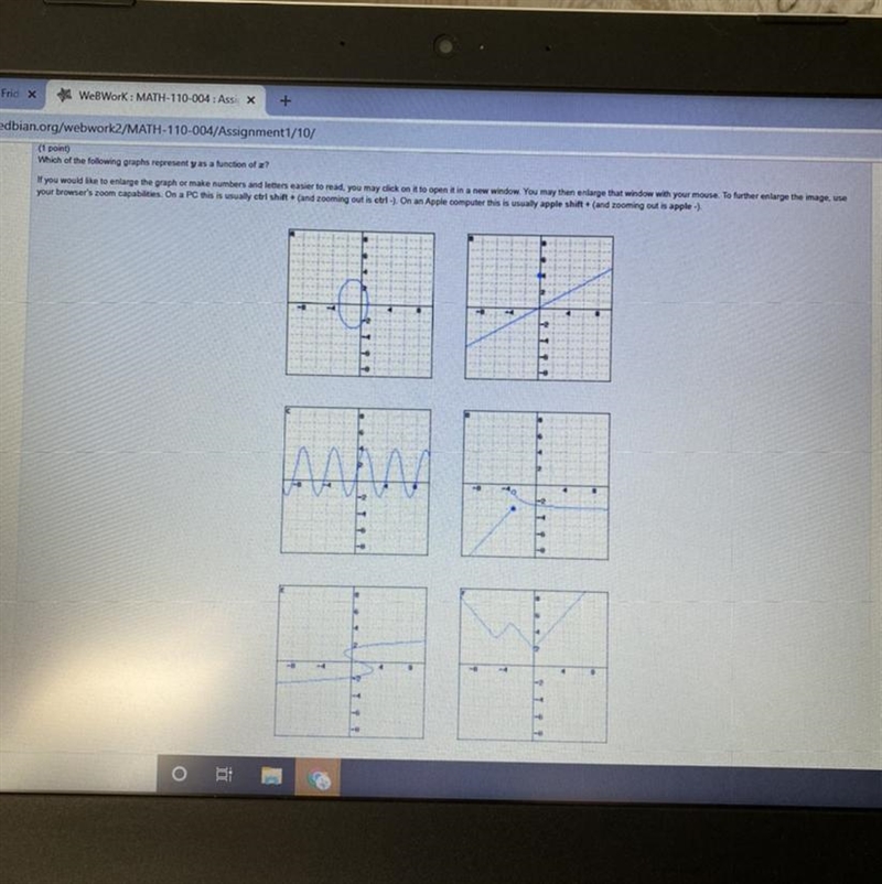 I need help knowing which graphs represent that y is a function of x-example-1