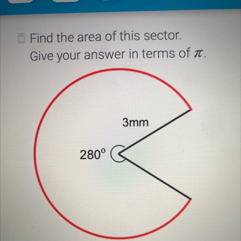 Find the area of this sector-example-1