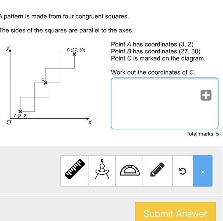 A pattern is made from four congruent squares-example-1