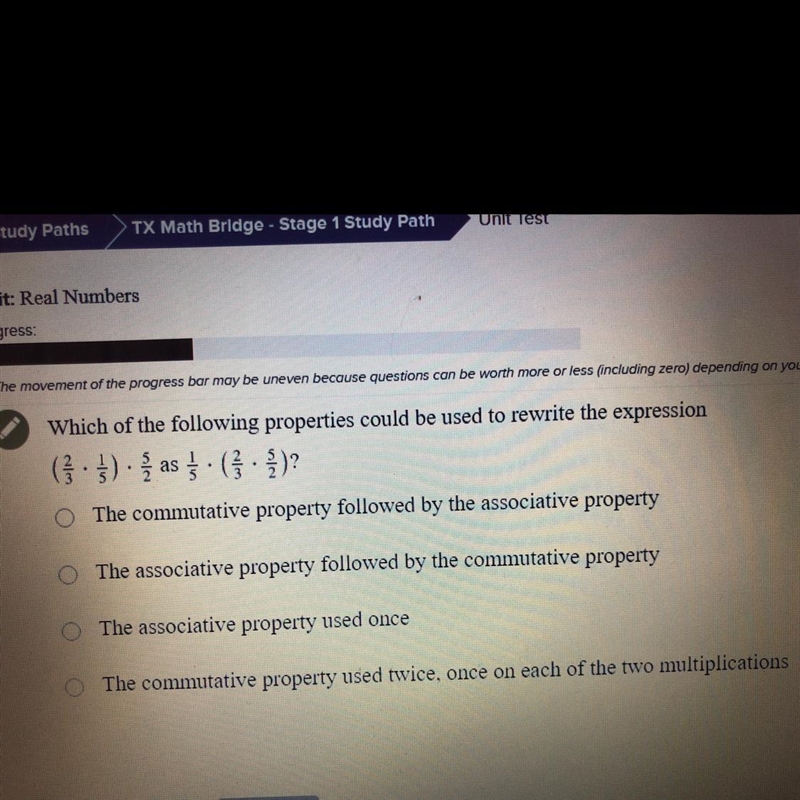 Which of the following properties could be used to rewrite the expression-example-1