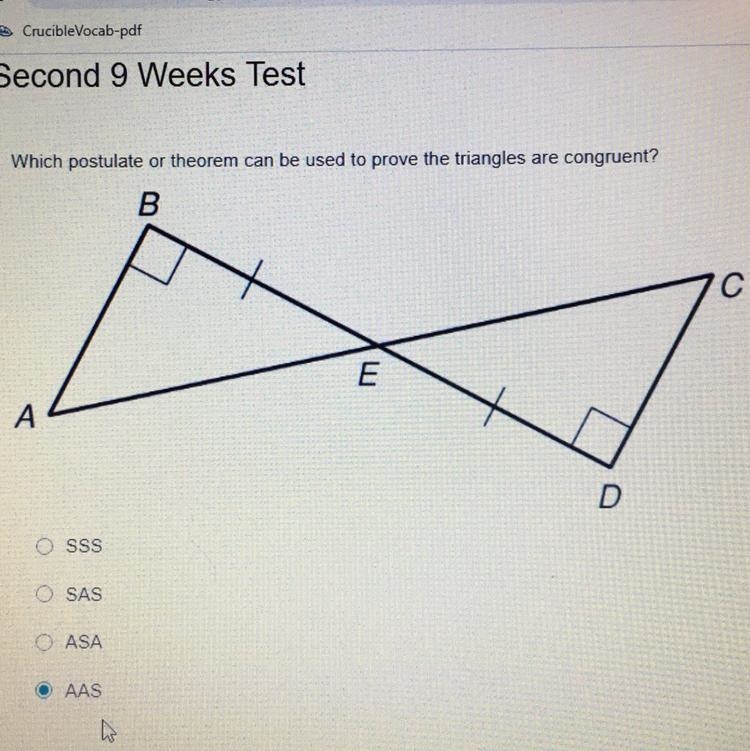 Which postulate or theorem can be used to prove the triangles are congruent? - SSS-example-1